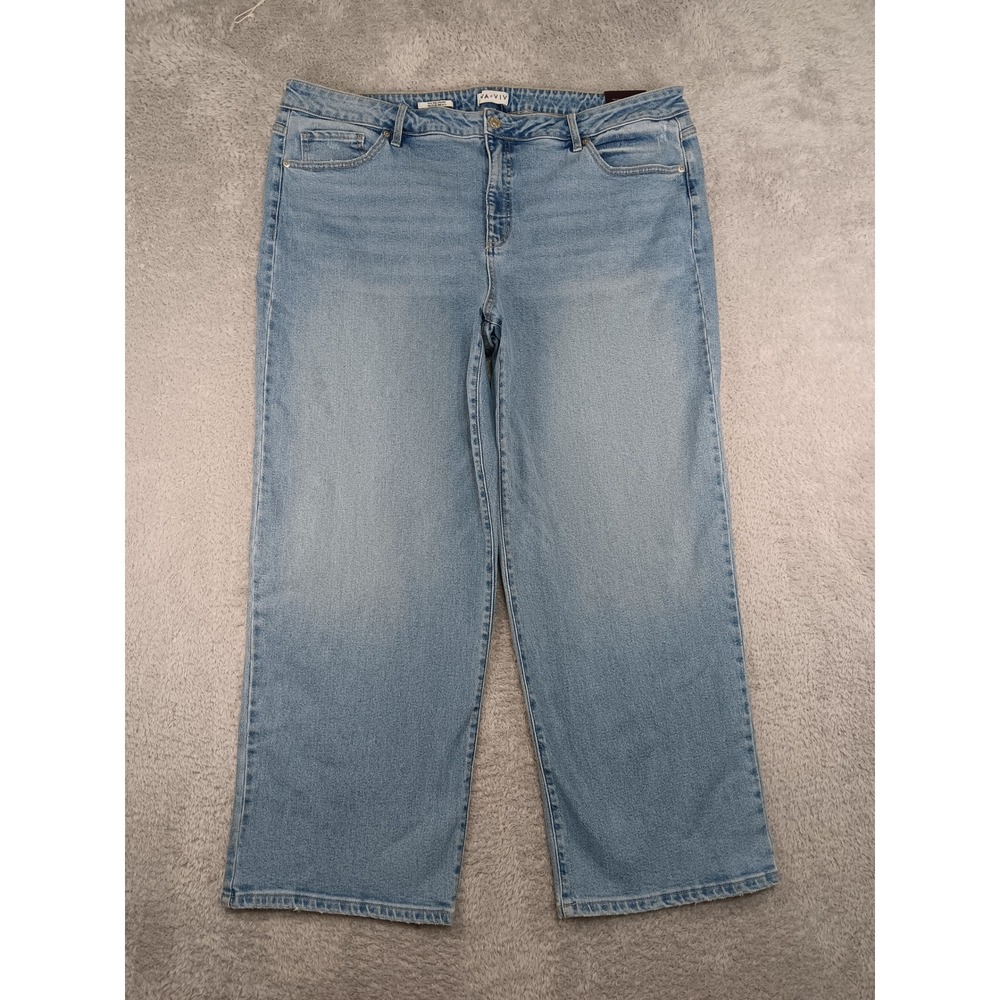 Ava & Viv Jeans Women 22 (44x30) Blue NWT Straight High Rise Stretch Denim